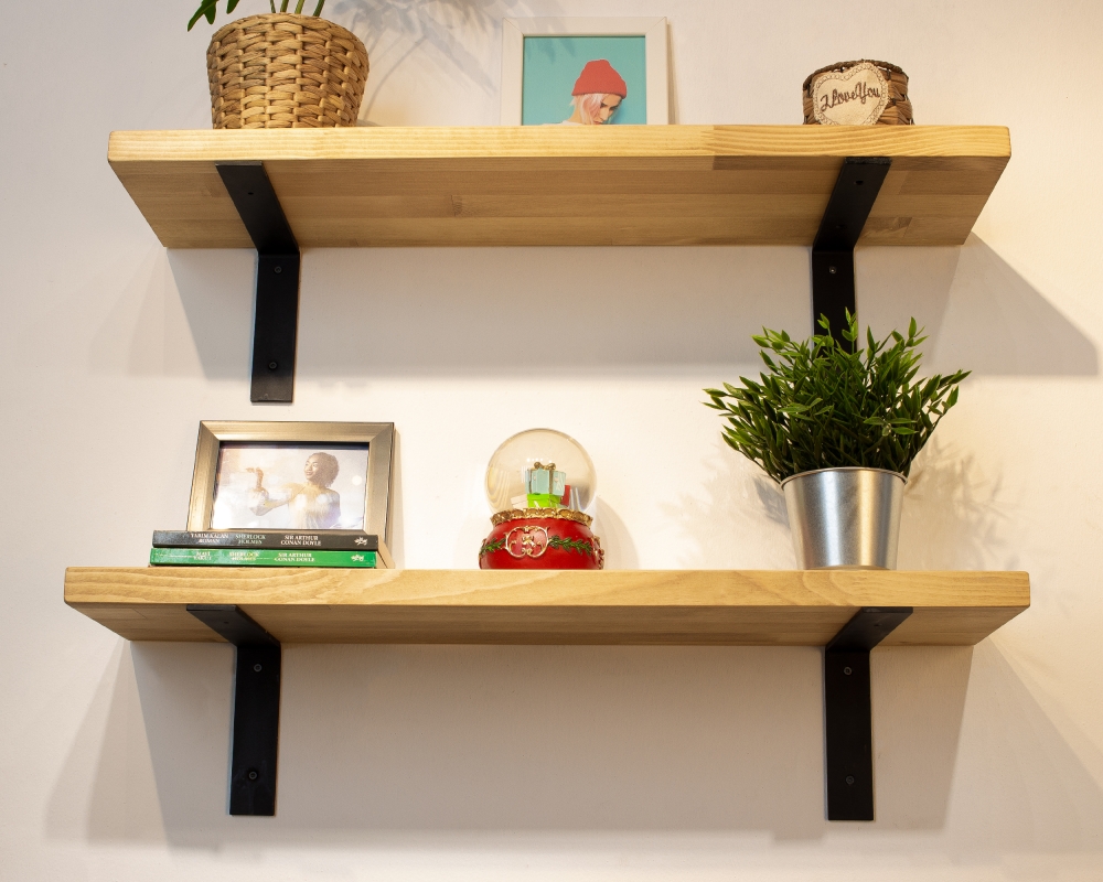 Floating Shelves with Metal Brackets - Madrid