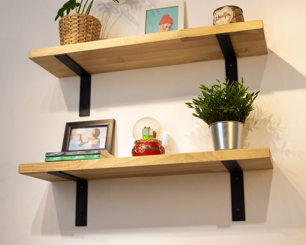 Floating Shelves with Metal Brackets - Madrid