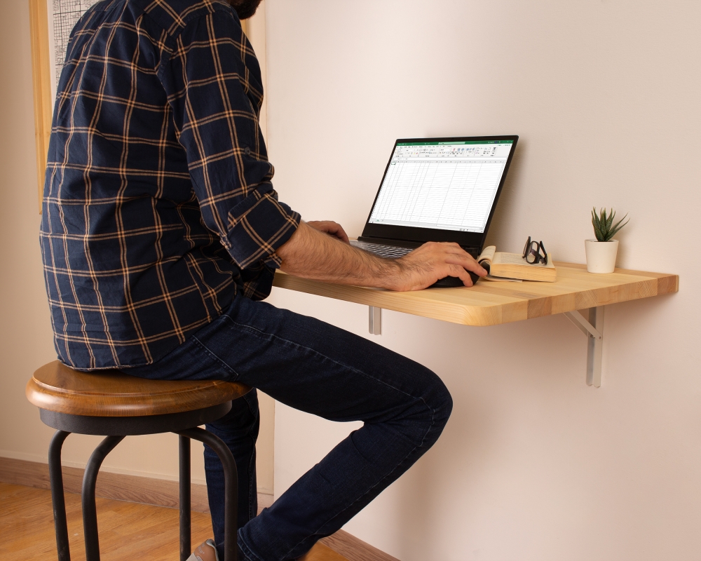 Wood Floating Desk - Natural
