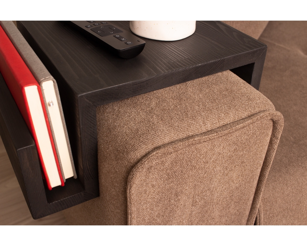 Functional Wood Armrest Table - Black