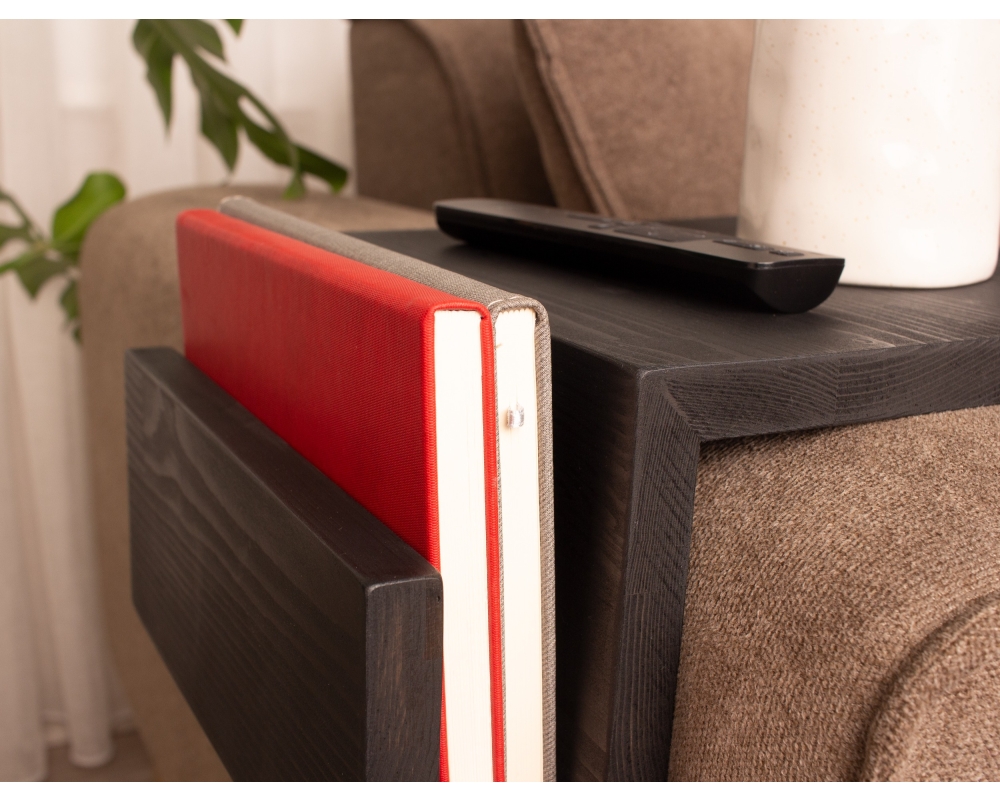 Functional Wood Armrest Table - Black