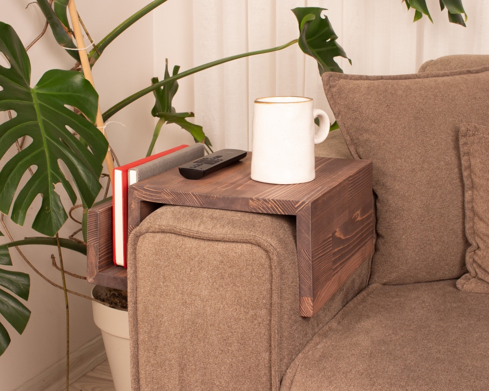 Functional Wood Armrest Table - London