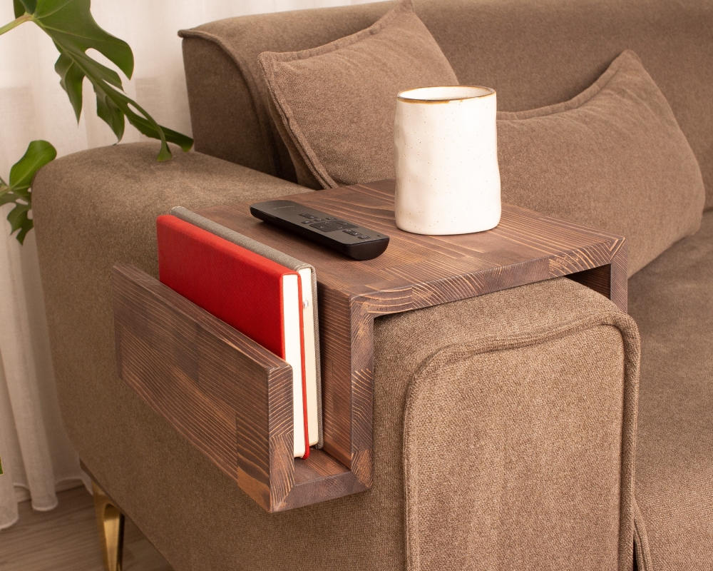 Functional Wood Armrest Table - London